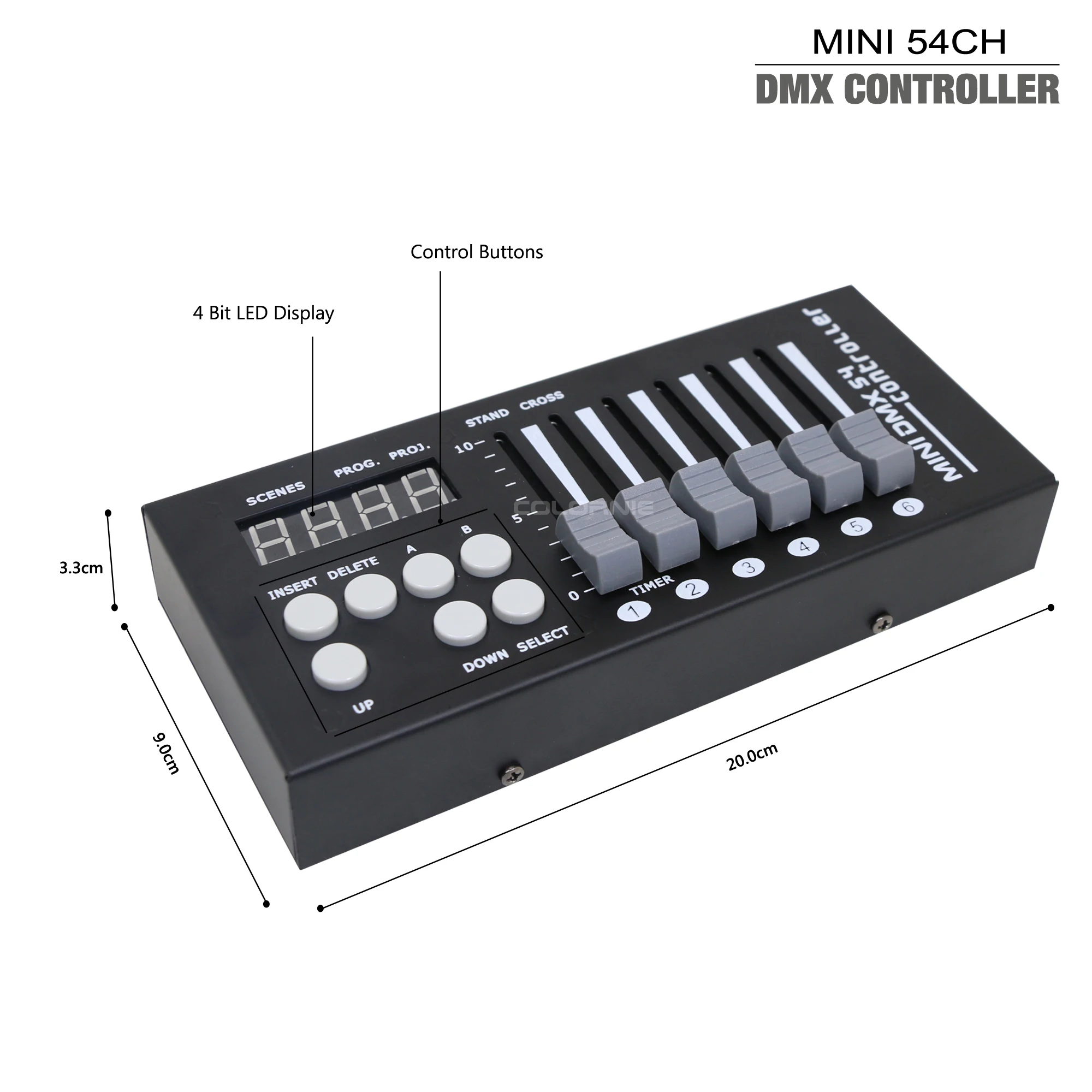 Imagem -03 - Mini Dmx Controllre com Programas Faders por Páginas Dmx Stage Lighting Console