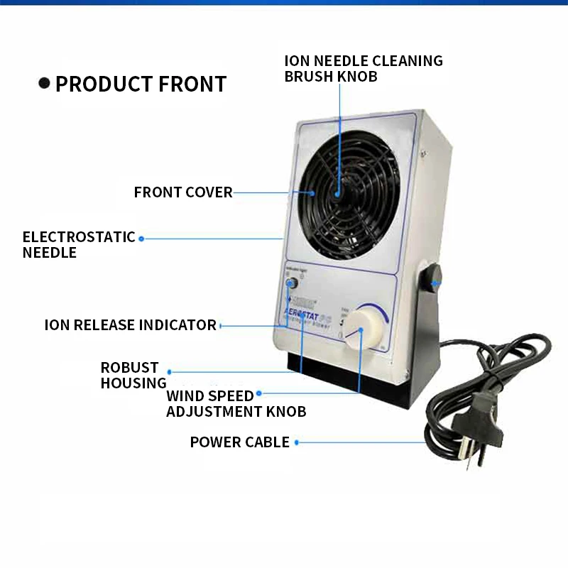 Eliminador estático de línea de montaje de ventilador de iones SL001, banco de trabajo/contenedor/placa de circuito, eliminación estática, voltaje automático de 110V/220V