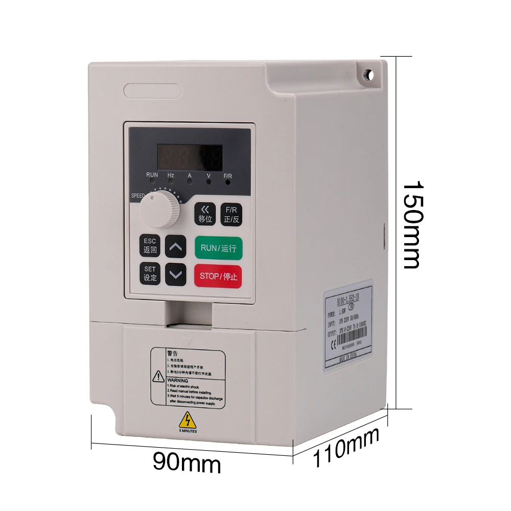 1.5kw/2.2kw VFD Inverter H100 Series 220V/380V Vector Variable Frequency Drive DC Converter For Spindle Motor Speed Control