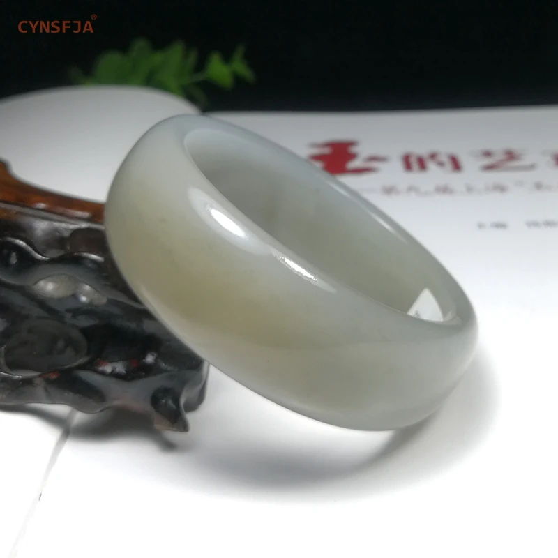 

CYNSFJA New Real Rare Certified Natural Chinese Hetian Jade Nephrite Amulets 58mm Jade Bracelet Bangle High Quality Best Gifts