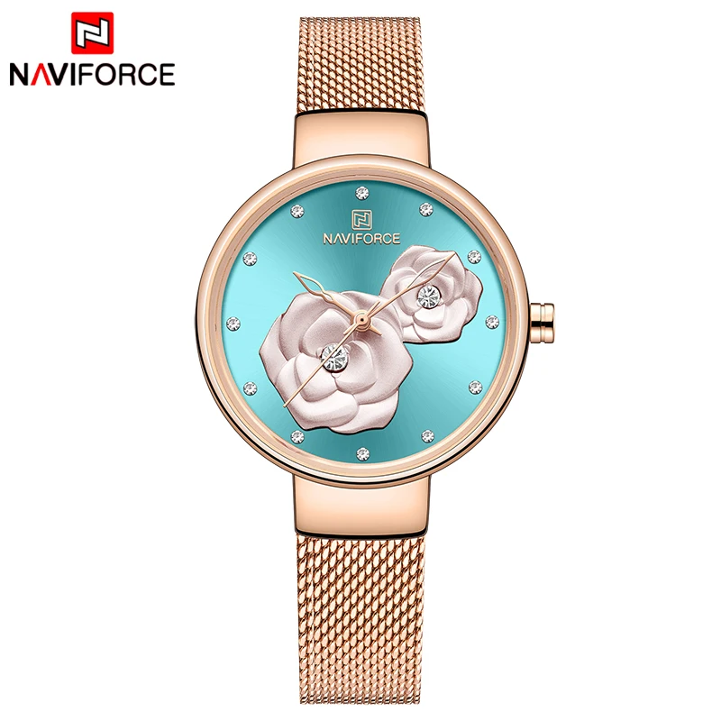 

NAVIFORCE New Rose Gold Women Watches Dress Quartz Watch Ladies Top Brand Luxury Female Wrist Watch Girl Clock Relogio Feminin