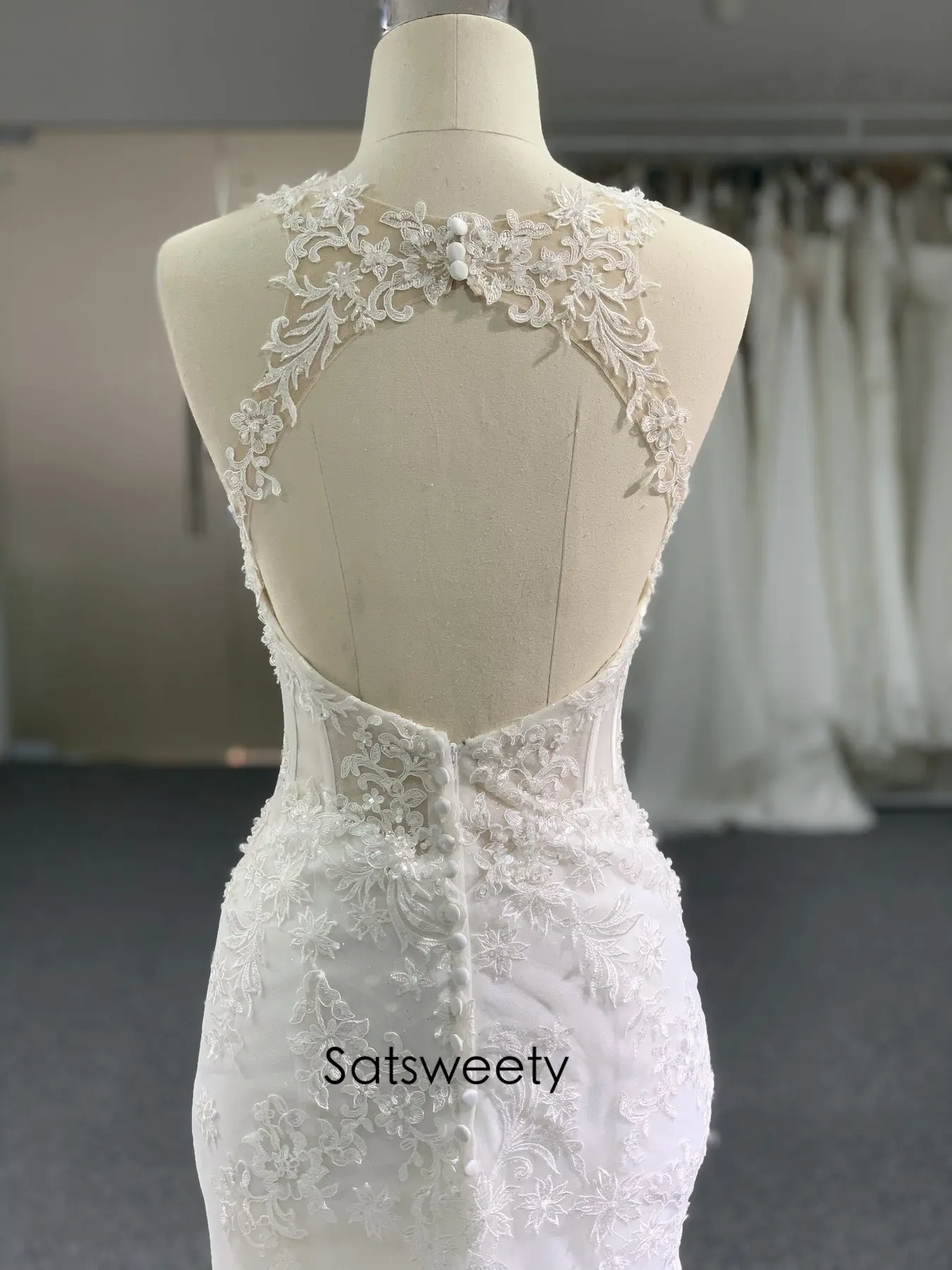 Robe de mariée de luxe avec perles, en dentelle, coupe sirène, personnalisée, en queue de chapelle, Photos réelles, 2021