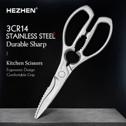 HEZHEN Kitchen Scissors Walnut Shears Chicken Bone Scrape Fish Scales Multifunctional kitchen Scissors Tools