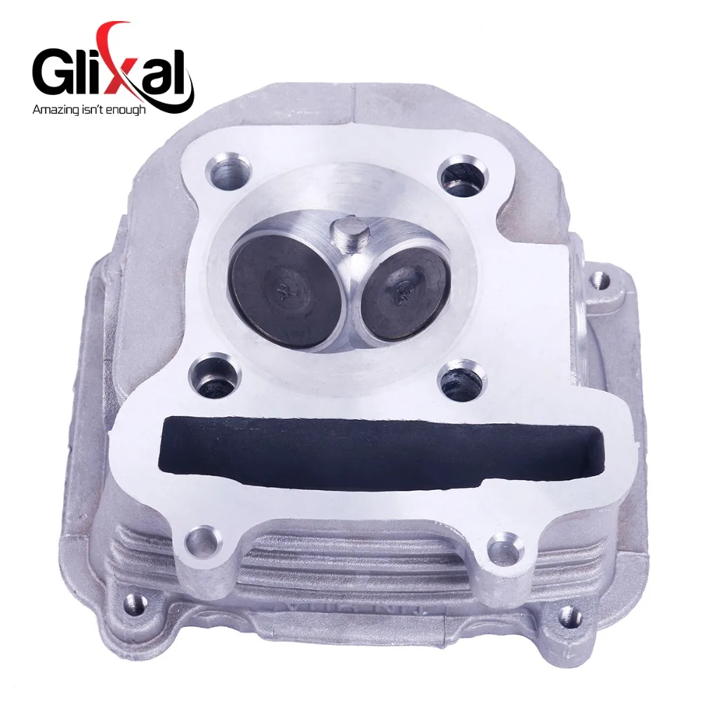 Glixal GY6 150cc 57.4mm Scooter Engine Rebuild Kit Cylinder Kit Cylinder Head assy for 4-stroke 157QMJ Moped Go-Kart ATV