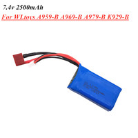 7.4V 2500mAh 2S Lipo Battery For Q39 WLtoys A959-B A969-B A979-B K929-B RC Car toys Truck Car helicopter boats accessories Parts