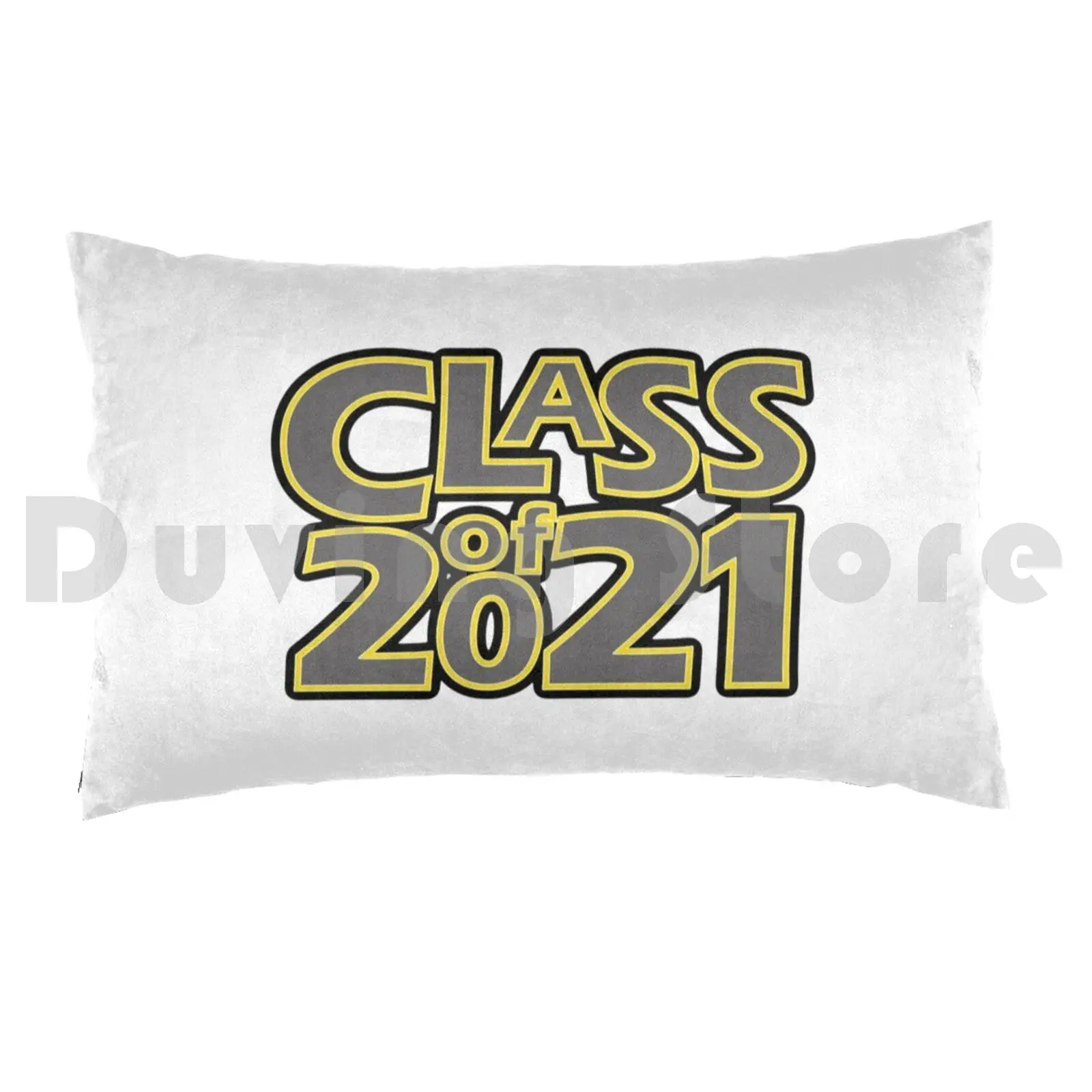 Grad Class Of 2021 Grey With A Golden Border Pillow Case 20*30 Inch Vegas Las Vegas Team Team Colors Sports