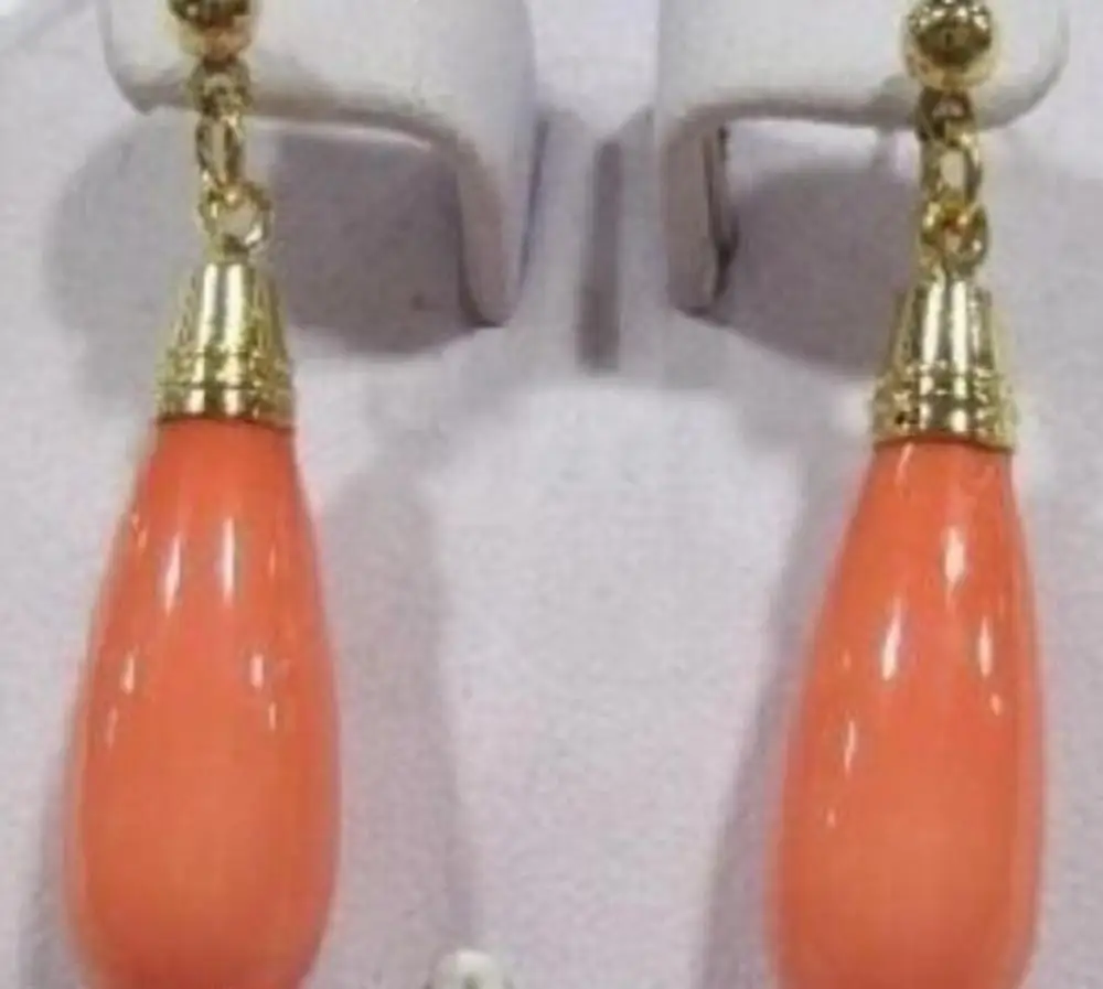 Free shipping   Pretty Noblest pink coral earring