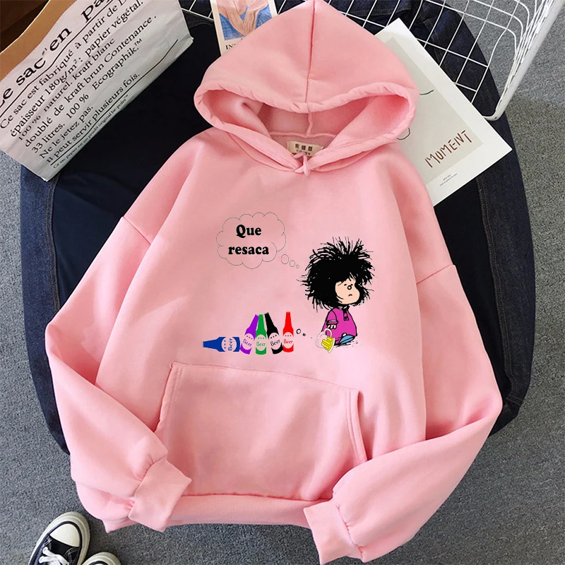 Women\'s sweatshirt tops cartoon mafalda print femme spring and winter hoodies clothing Harajuku vintage camiseta mujer hoodies