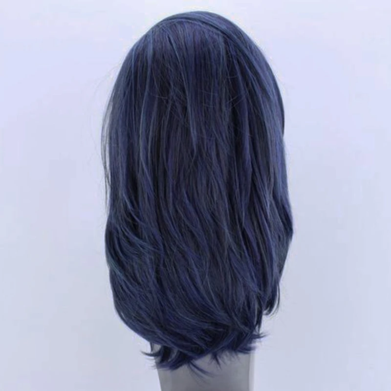 AIMEYA Dark Blue Wig Natural Straight Wigs Natural Looking Synthetic Heat Friendly Fiber Wig for Women Daily Party Cosplay Wigs