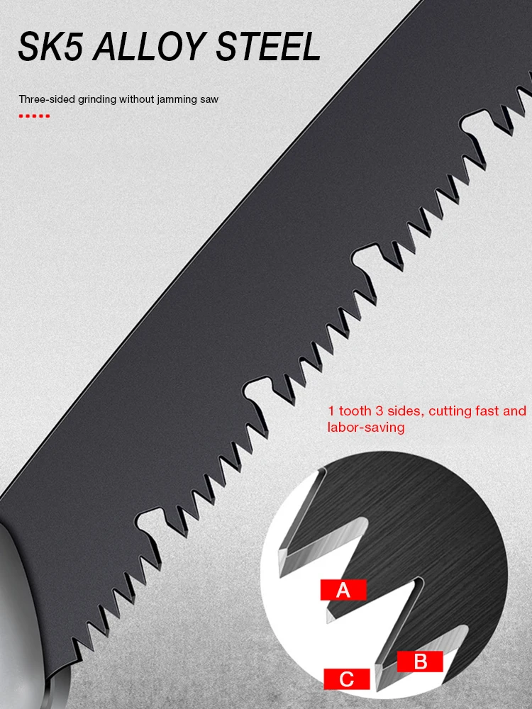 DTBD ตัดพับพับมือ Mini Saw TPR Handle พับเลื่อยสำหรับไม้ Dry ไม้ตัดแต่งกิ่งด้วย hard ฟัน