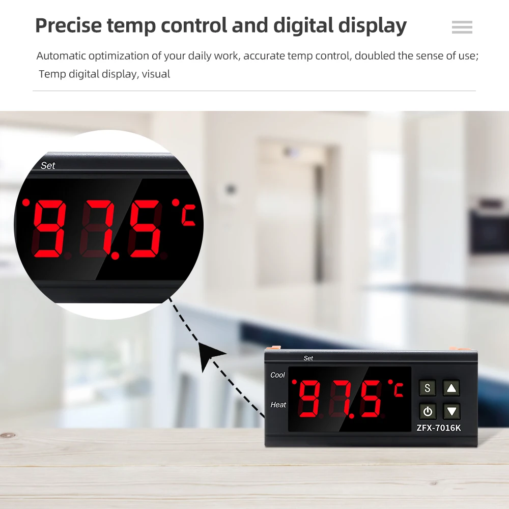 Imagem -03 - Interruptor Inteligente Controlador de Temperatura Termostato Termômetro Regulador 999 Graus com Sensor tipo k 10a 30a Zfx7016k