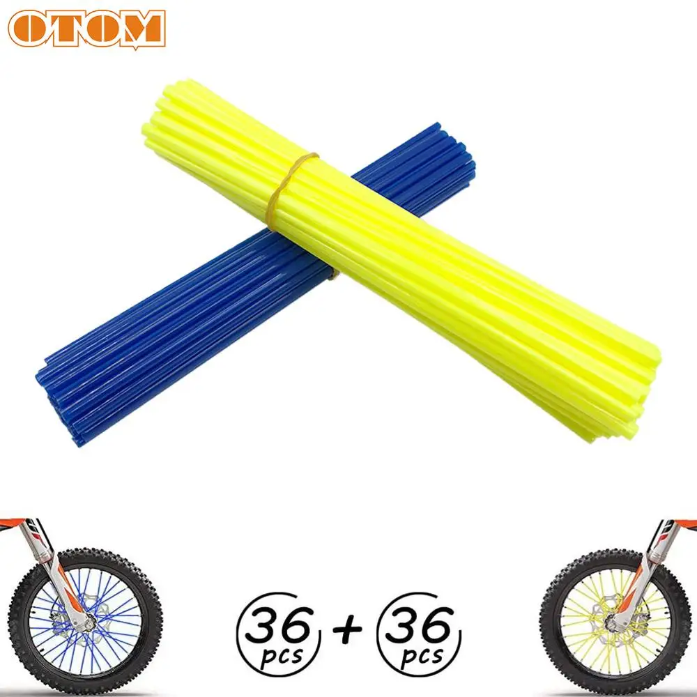 OTOM Universal Motorcycle Dirt Bike Wheel Rim Spoke Skins Covers Wrap Tubes Decor Protector 72 Pcs For KTM Yamaha Honda Kawasaki