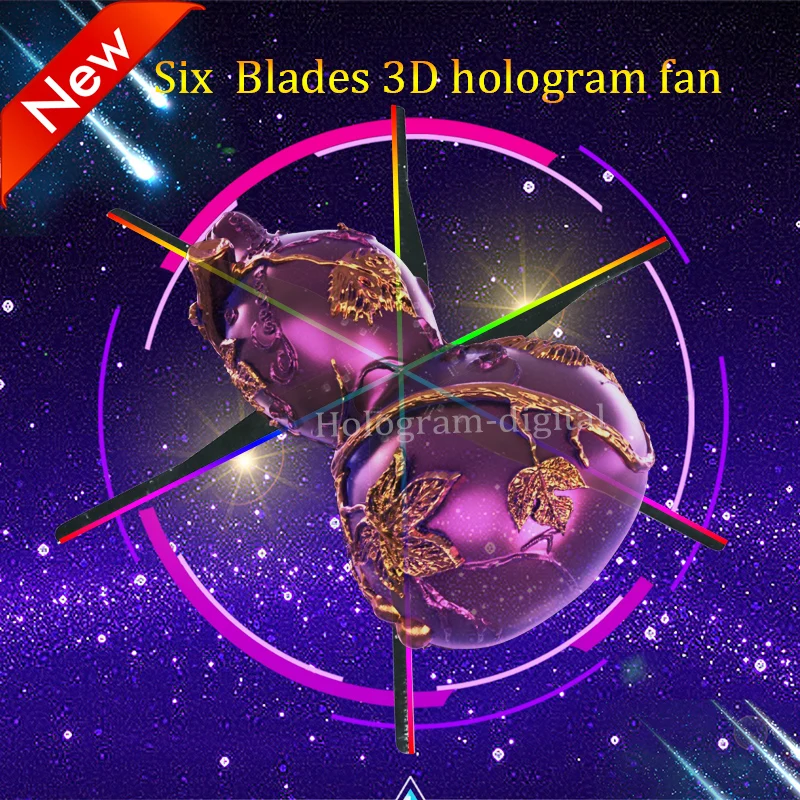 

new 85cm Six Blades 3d fan Hologram projector Advertising Display hologram Fan Holographic lamp 3d Display FAN