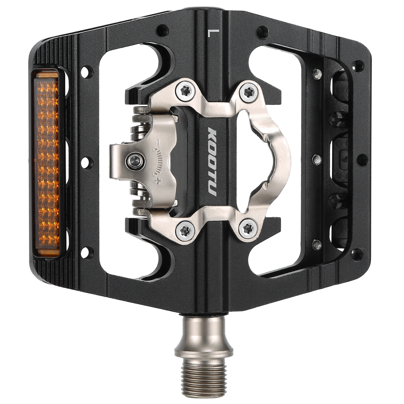 Mountain Bike Clipless Pedals All-Aluminum MTB Clip-On Pedals Luminous Reflectors Lockable Pedals Suitable SHIMANO SPD System