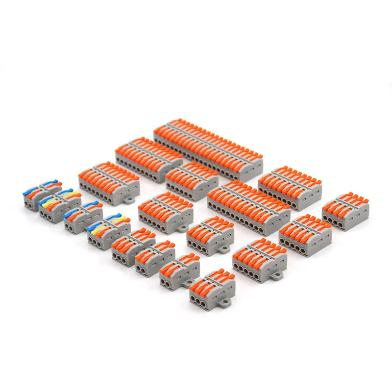 

Mini Electrical Wire Connectors Quick Splitter Docking Push-In Conductor Terminal Block Cable LED Light Wiring Connector Fixed
