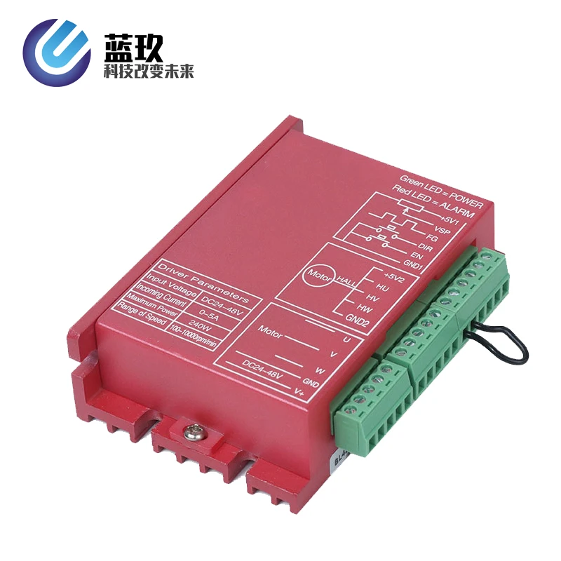 

LKBL4805F 24V-48V 5A Brushless DC Motor Driver square ware 24V 180W BLDC Controller open loop with hall sensor speed direction