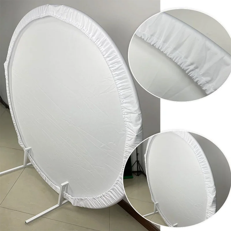 Mocsicka Sfondo rotondo Copertine Bianco solido Matrimonio Baby Shower Festa di compleanno Cerchio personalizzato Sfondo Fascia elastica Studio fotografico