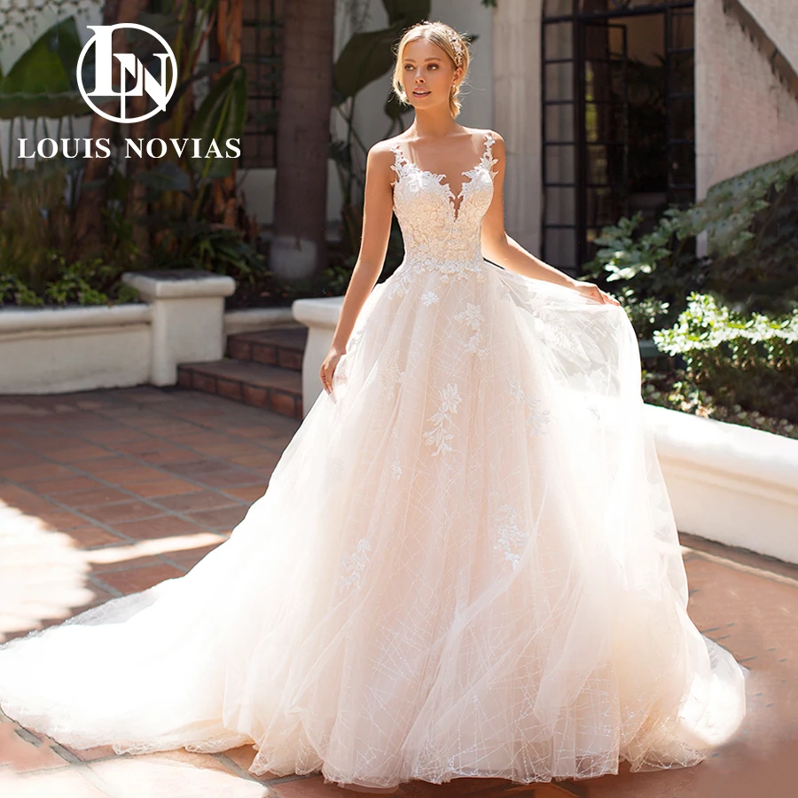 LOUIS NOVIAS Boho Wedding Dresses For Women 2024 Spaghetti Straps Sweetheart Appliques A-Line Wedding Gown Vestidos De Novia