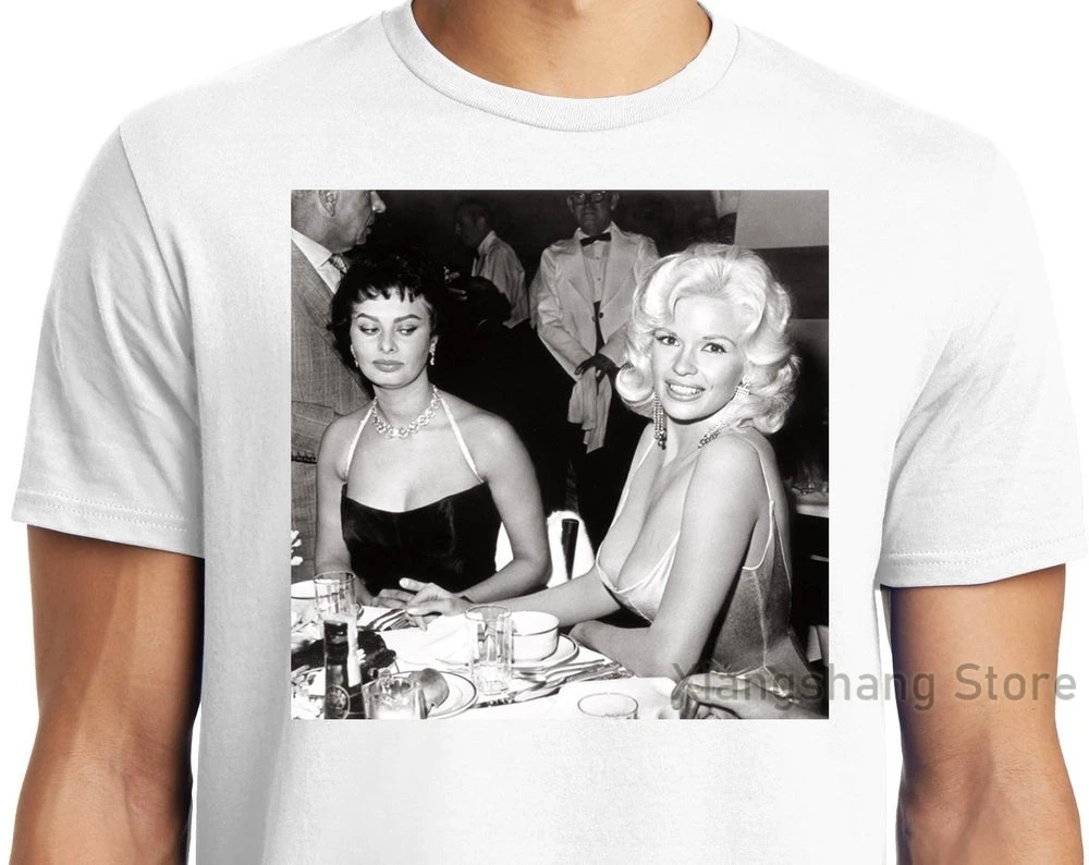 Big Guys Rule Big and Tall Funny Sophia Loren Staring at Jayne Mansfields Boobs Photo T Shirt