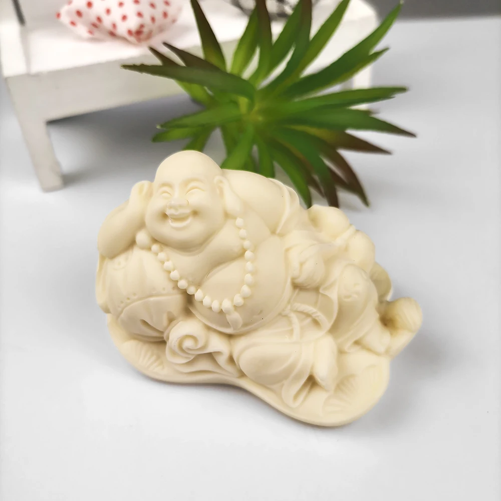 TS0176 PRZY Smiling Buddha Molds Silicone 3D Lying & Sitting Buddha Moulds Candle Mold Clay Resin Moulds