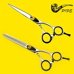 6 Inch Pipe Professional Pet Scissors Dog Grooming Cutting+Thinning Shears Kit for Animals Hair Scissors Japan440C High Quality