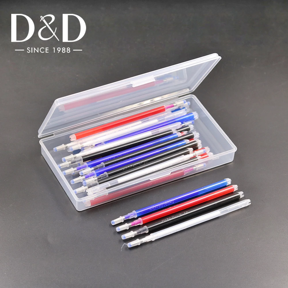 

30Pcs Heat Erasable Pen 4 Colors High Temperature Disappearing Fabric Marker Pen Refills with Organizer Box DIY Sewing Tools