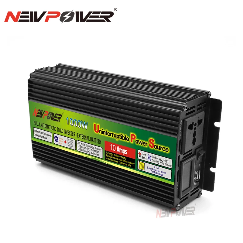 Imagem -03 - Inversor Carregamento 12v 10a Max 1500w Ups 12v dc para ac 220v Modificado Inversor de Onda Senoidal Usb Carro Energia Solar Alta Qualidade 1000w