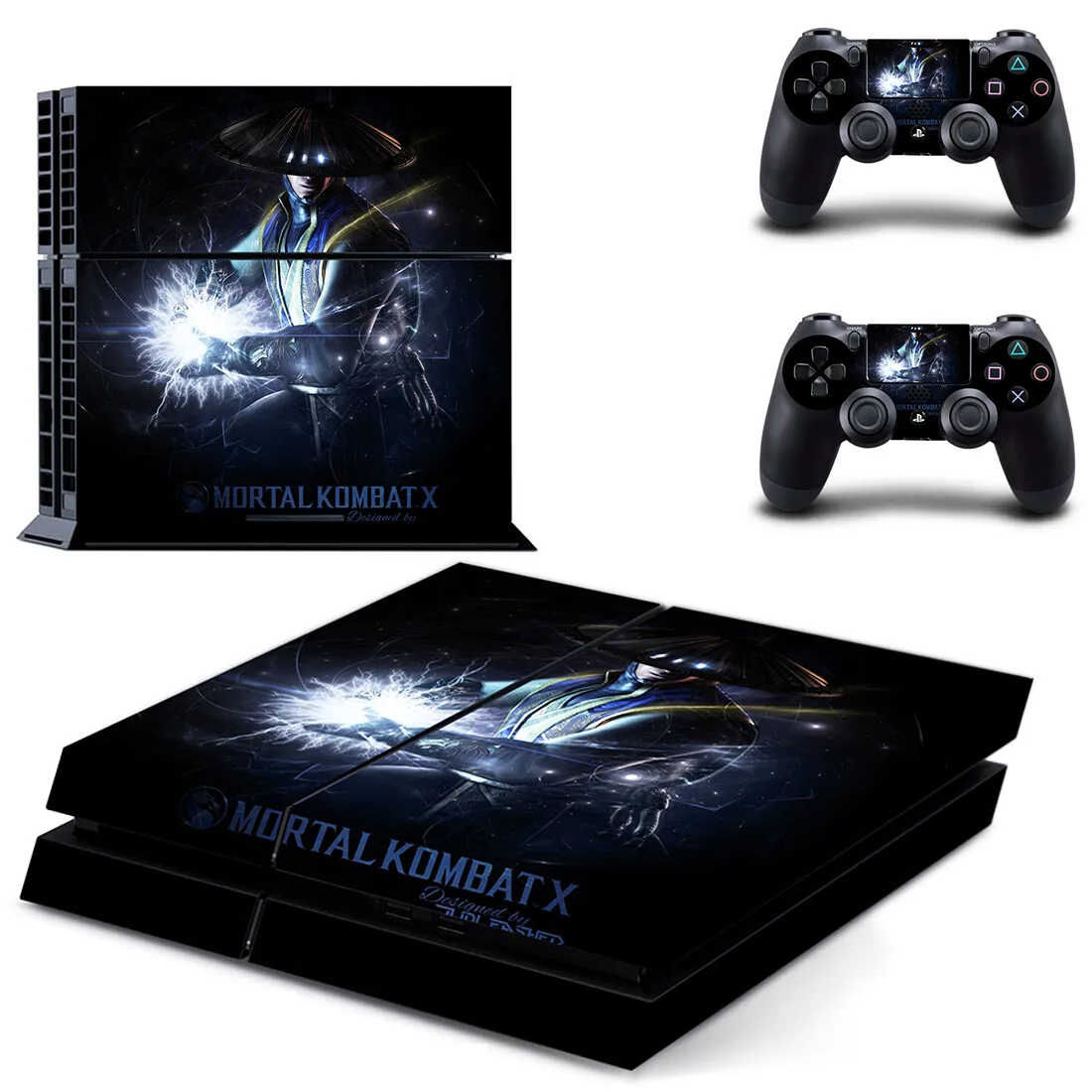 ملصقات لعبة مورتال كومبات PS4 بلاي ستيشن 4 غطاء لاصق الشارات لبلايستيشن 4 PS4 وحدة التحكم ووحدة التحكم جلود الفينيل