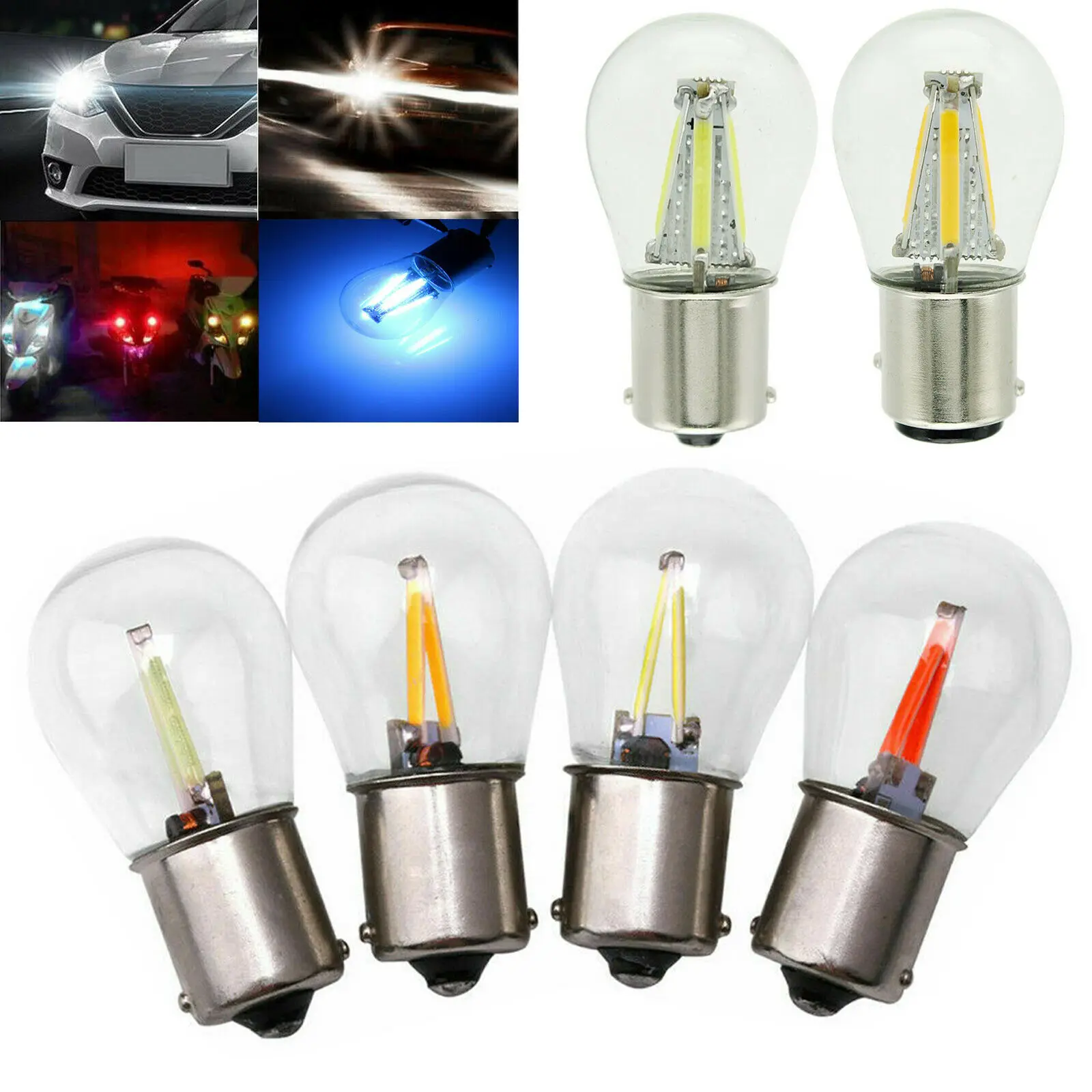 Led Filament Chip Car Light  1156 BA15S 1157 BAY15D 2W 3W ED Turn Signal Reverse Car Light Backup Bulbs