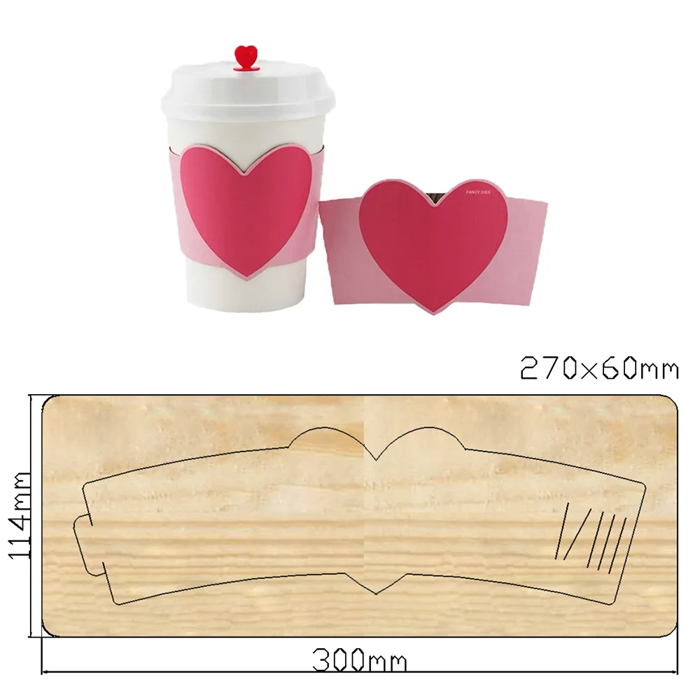 New Angel Cup Sleeve Coffee Take-out Portable Cup Holder Wood Cutting Dies Paper Craft Knife Mould 2022 New Arrival