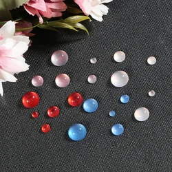 4 6 8 10 12mm 20-50pcs Resin Cat Eye Beads Round Flat Back Clear Cabochons Dome Cameo For Jewelry Making DIY Blank Base Findings