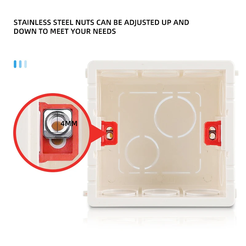 Avoir Junction Box Installation Dark Box Wall Socket Switch Box 86 Type 40mm Deep Back Box White Red Blue Plastic Wiring Box