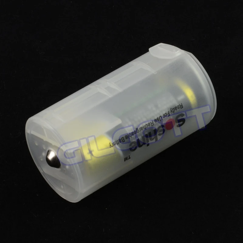 شفافة 2x AA إلى D محول البطارية حامل الصندوق حالات محول