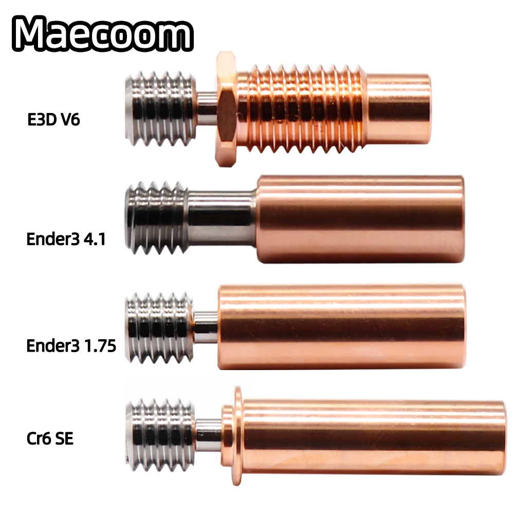 Bi-metal heatbreak E3D V6 MK8 ender3 CR10  cr6se střídavého HOTEND měď &  titanová slitina aktualizovat celokovové hrdlo 1.75MM nitka