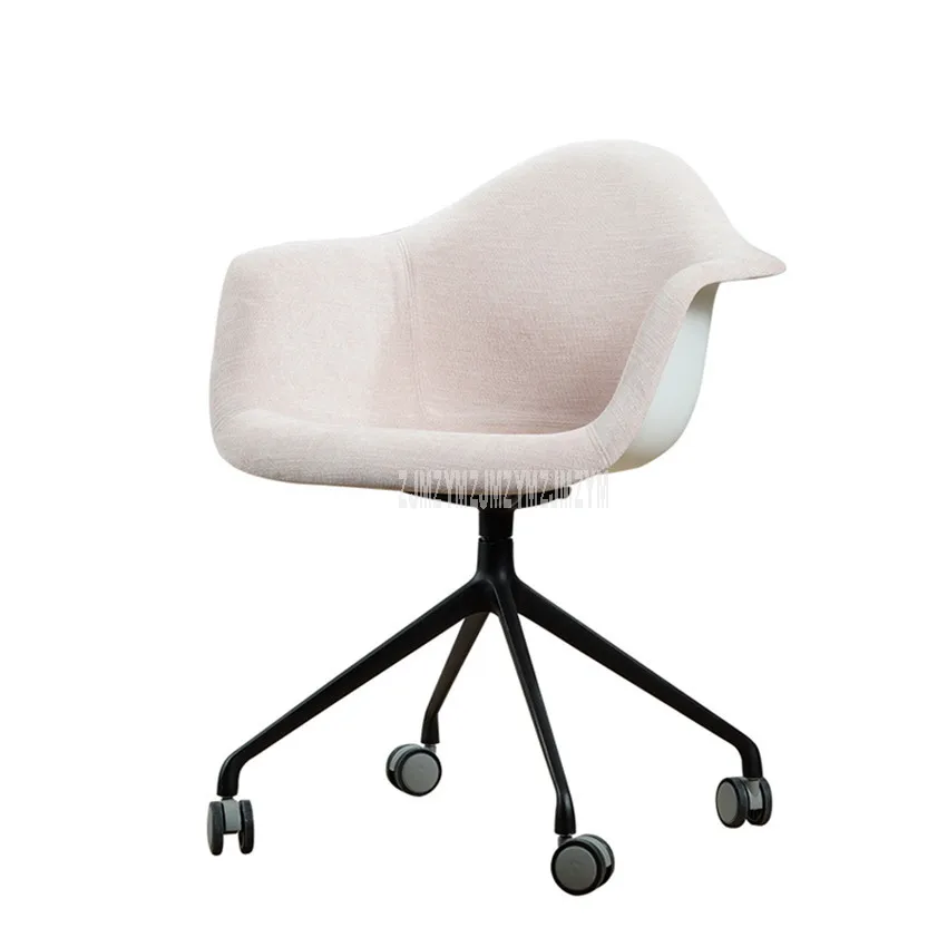 Nordic Style Household Computer Chair Home Use Armchair Aluminum Alloy Modern Creative Linen Cotton Breathable Office Chair