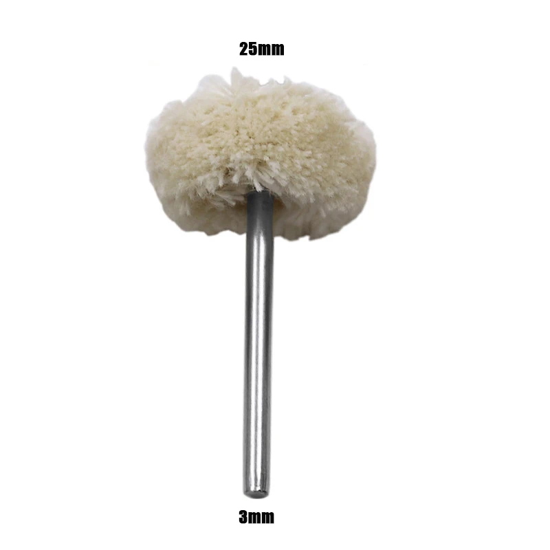 3Mm 10 Buah Sikat Pemoles Wol untuk Aksesori BOSCH Dremel Penggiling Roda Penggerinda Kepala Aksesori Alat Putar Bor