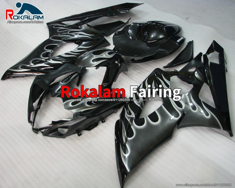 

Cover Kit For Suzuki GSXR1000 K-5 05 2005 GSXR1000 K-5 2006 06 Body Autocycle Black Flame Fairing Kit (Injection Molding)