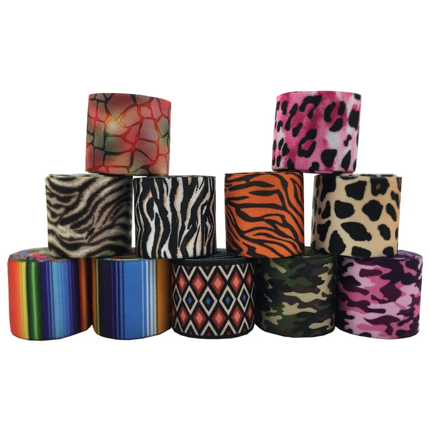 1 Meter 1 / 1.5 Inches Leopard Stripe Camouflage Print Elastic Straps DIY Garment Waist Band Belt Sewing Accessories