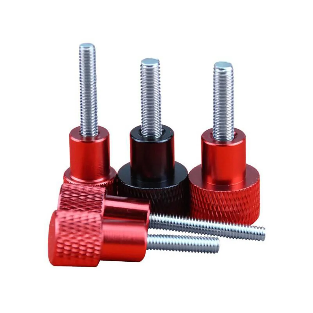 1Pcs M3 M4 Aluminium Alloy Stainless Knurled Thumb Screw Hand Grip Knob Step Bolt Screws Red Black White