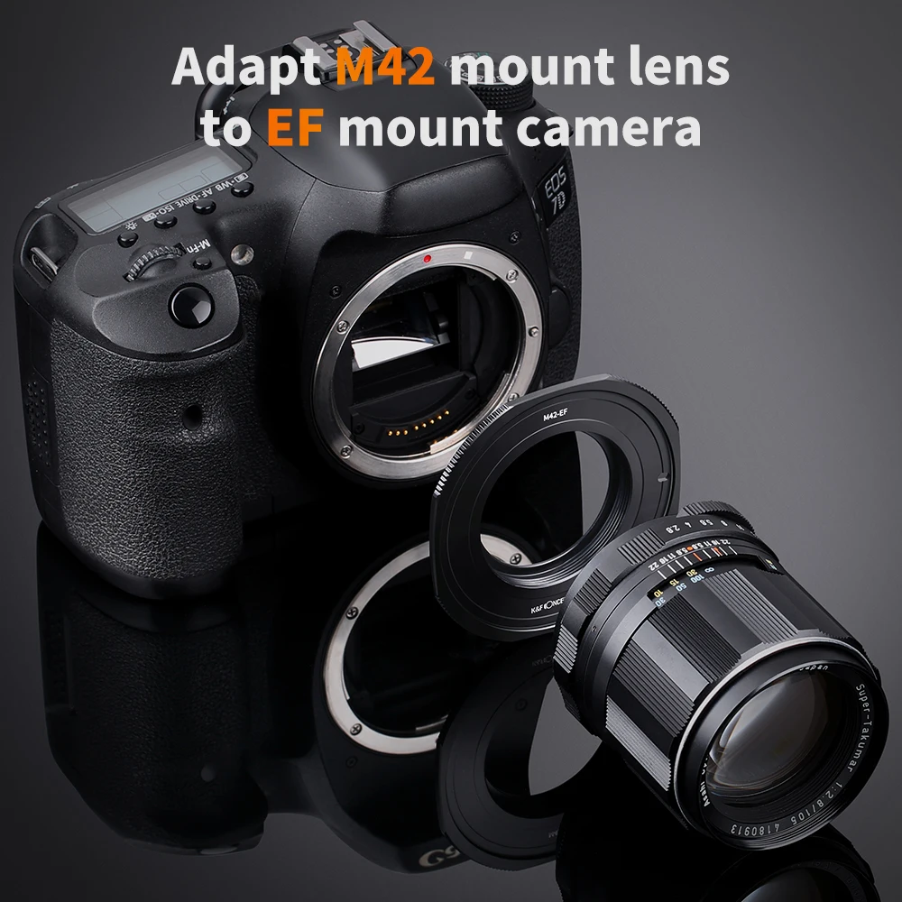 Imagem -02 - Lens para Câmera ef Eos Mount Anel Adaptador Pro para M42 Parafuso Mount Lens Canon Eos ef Mount Câmera k & f Concept-m42