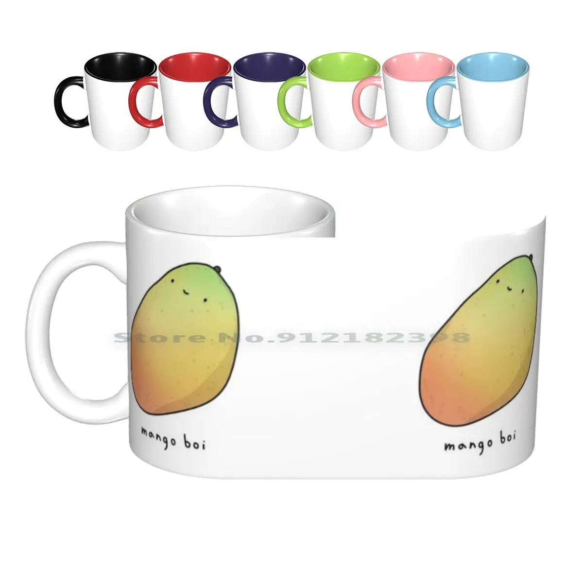 Boi Ceramic Mugs Coffee Cups Milk Tea Mug Cute Kawaii Fruit Food Yellow Tropical Aesthetic Adorable Tumblr Latifundija Slovenia