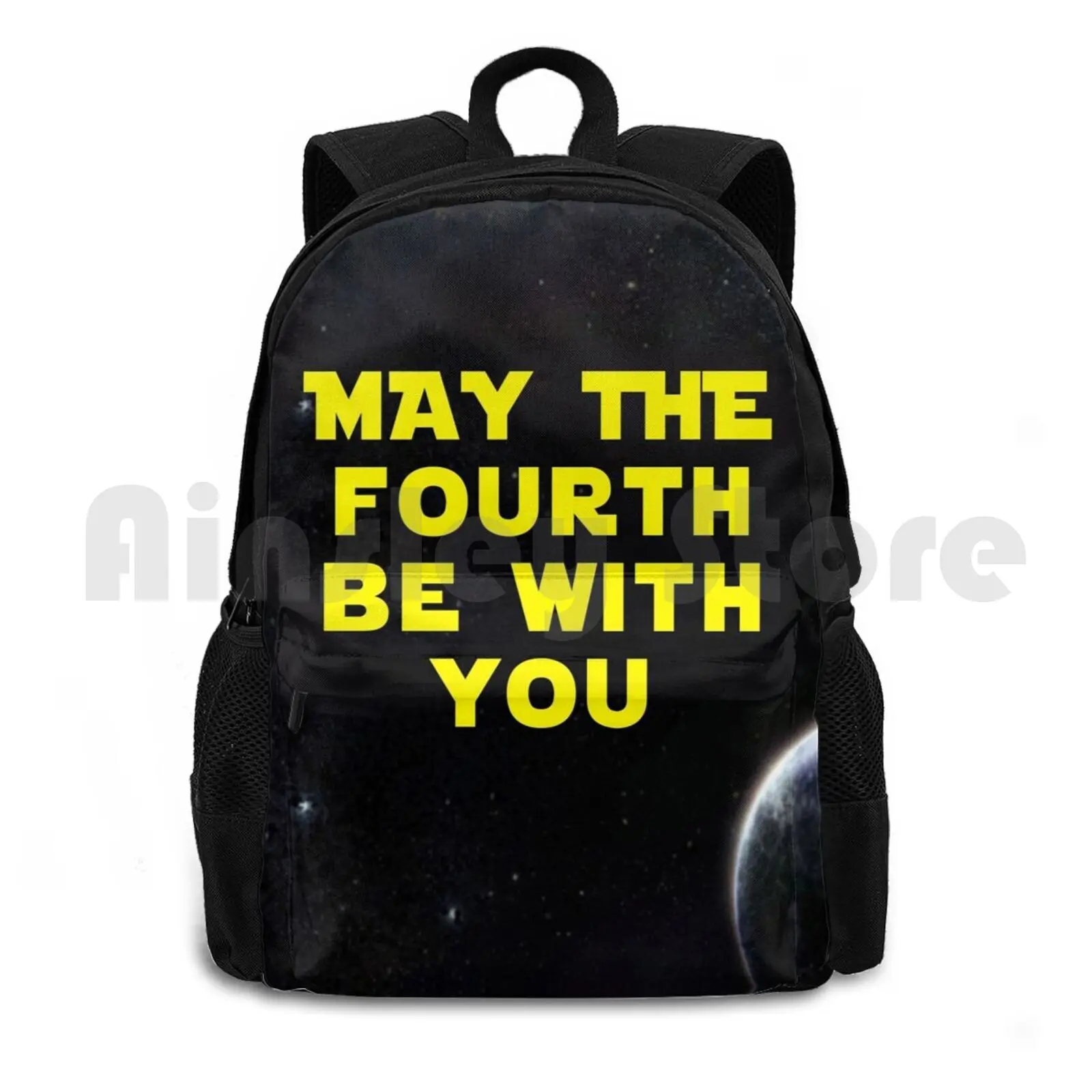 May The Fourth Be With You Outdoor Hiking Backpack Waterproof Camping Sci Fi Science Fiction Galaxy Movies Films Planet Stars