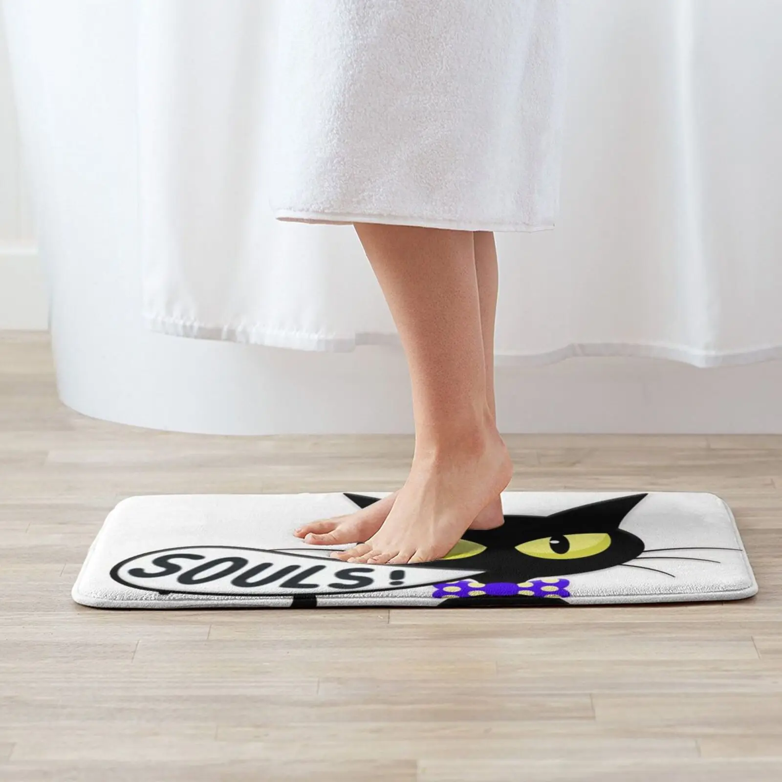 القط حصلت على روحك السجاد حصيرة البساط وسادة لينة عدم الانزلاق القط مضحك القط الجمجمة عظمتين المتقاطعتين هالوين القط عاشق عيد ميلاد Scear #3