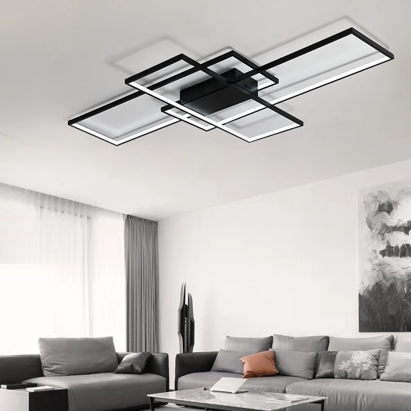 neo gleam lustre de teto led de aluminio lustre de teto led moderno sala de estar e estudo quarto preto e branco nova chegada 01