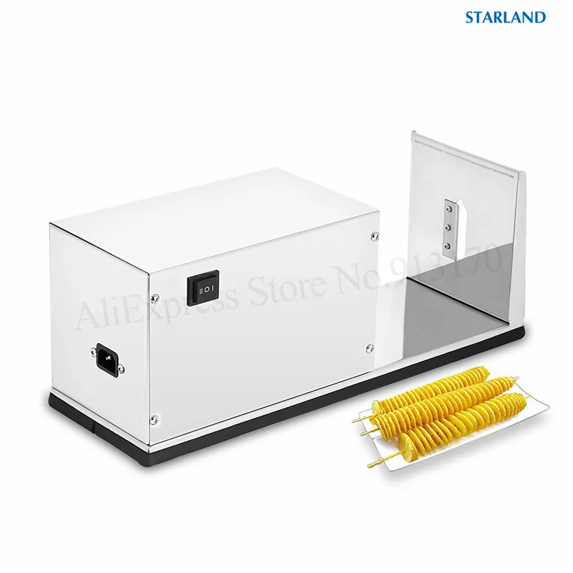 قطاعة بطاطس حلزونية كهربائية، صانع برج بطاطس تورنادو تجاري، قطاعة جزر ملتوية من الفولاذ المقاوم للصدأ