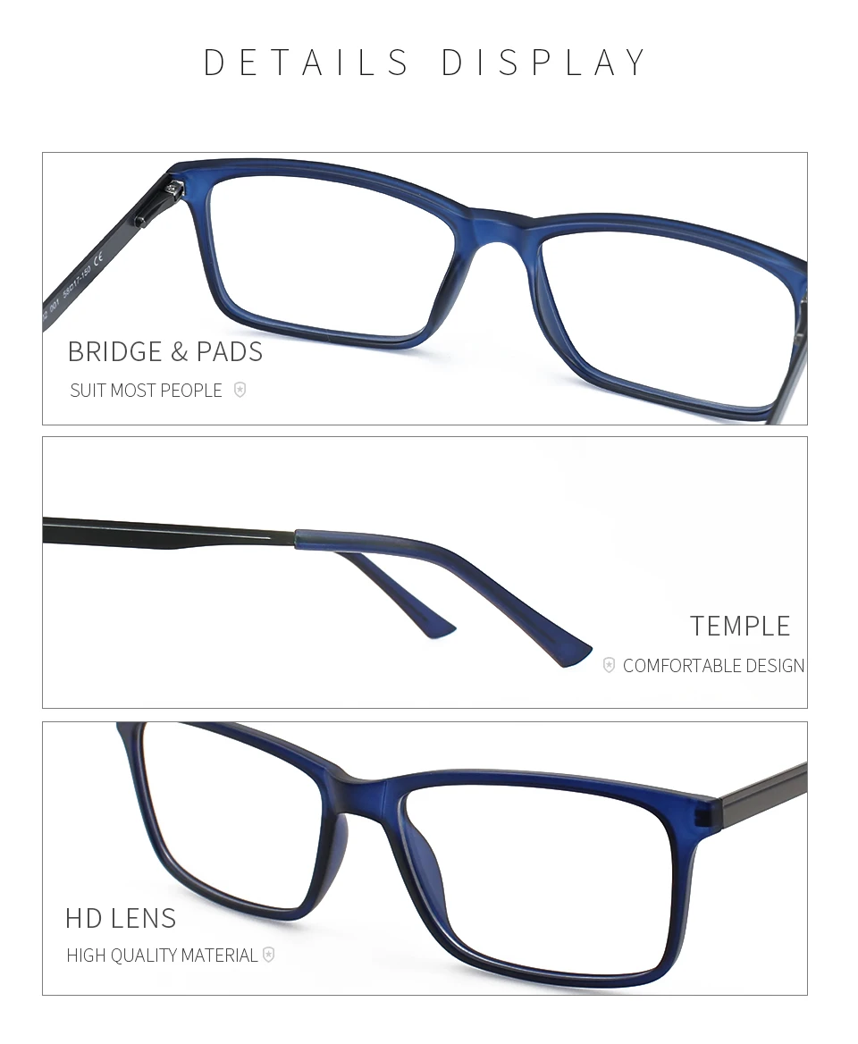 Men's Square Optical Glasses Frame by ZENOTTIC