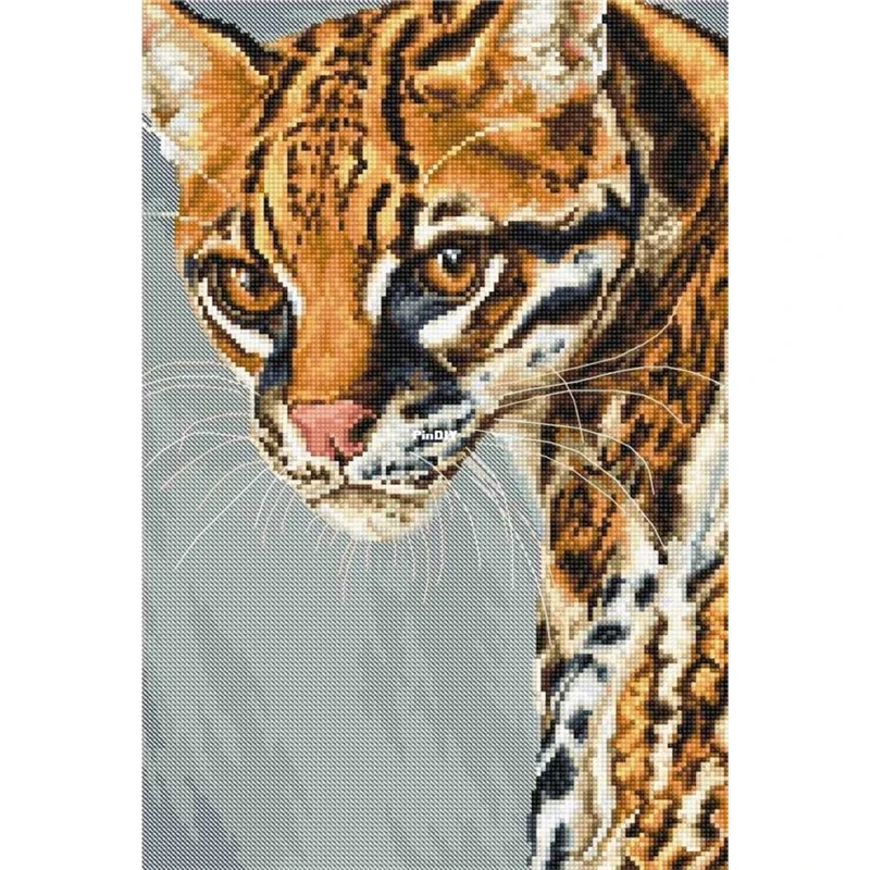 

ZZ4090 For Needlework Kit NOT PRINTED Cross Stich Painting Set Cross Stitch Kits Cross-stitch Embroidery Set Stitch Kits Tiger