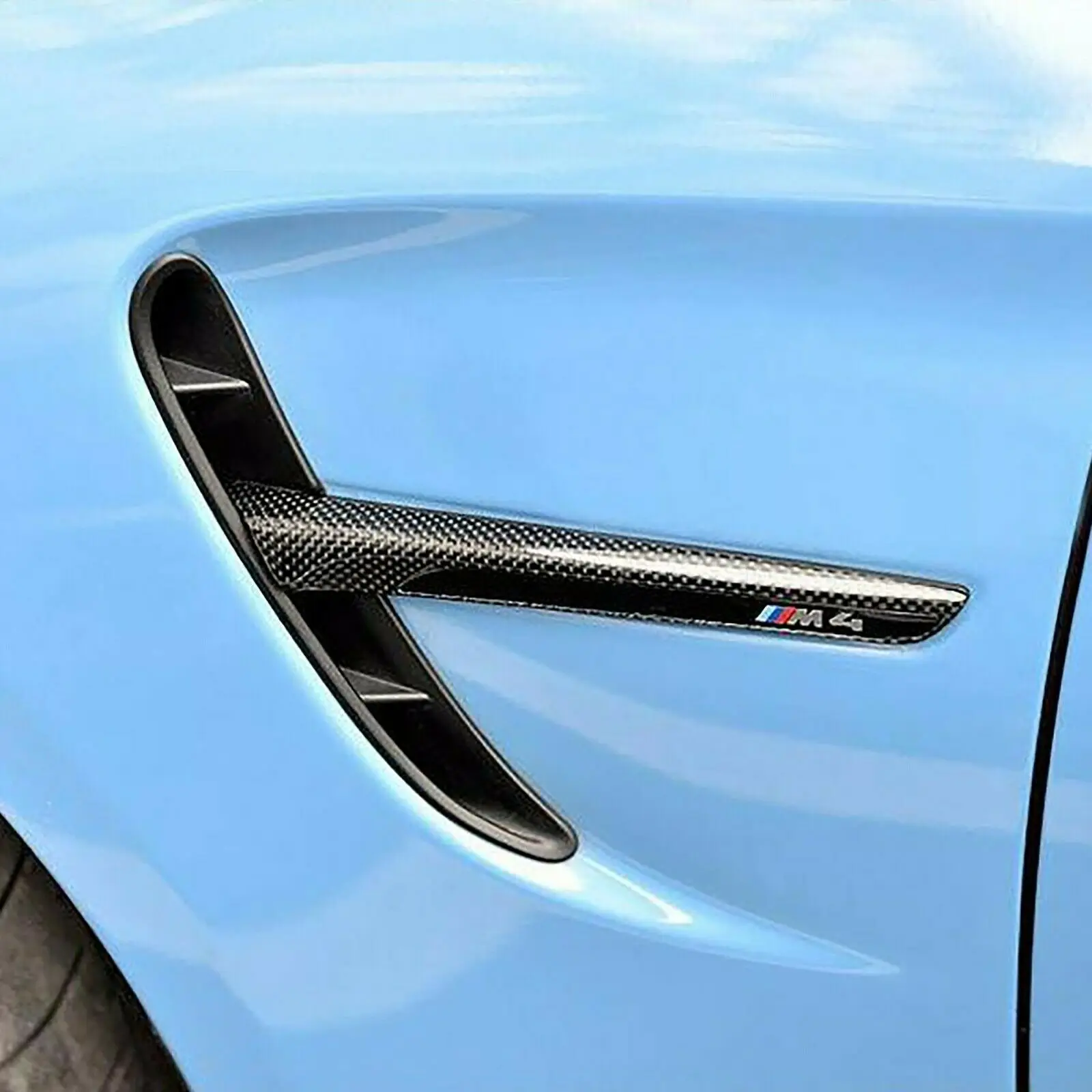 Real Carbon Fiber Side Air Vent Fender Grill Intake Car Air Flow Trim Accessories for BMW F80 M3 F82 F83 M4