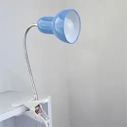 Lámpara de escritorio con Base de abrazadera y cuello de cisne ajustable, enchufe europeo y estadounidense, lámpara de clip para cama/armario, dormitorio, lámpara de lectura, rosa
