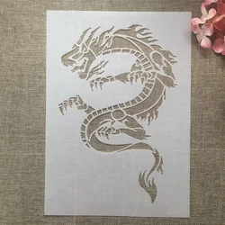 A4 29cm Thin Little Dragon DIY Layering Stencils Wall Painting Scrapbook Coloring Embossing Album Decorative Template